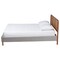 Baxton Studio Rosita Mid-Century Modern Light Grey Velvet Fabric and Walnut Brown Finished Platform Bed-Queen 242-13530-ZORO - alternate 7